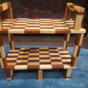 Wooden Checkered Shelf